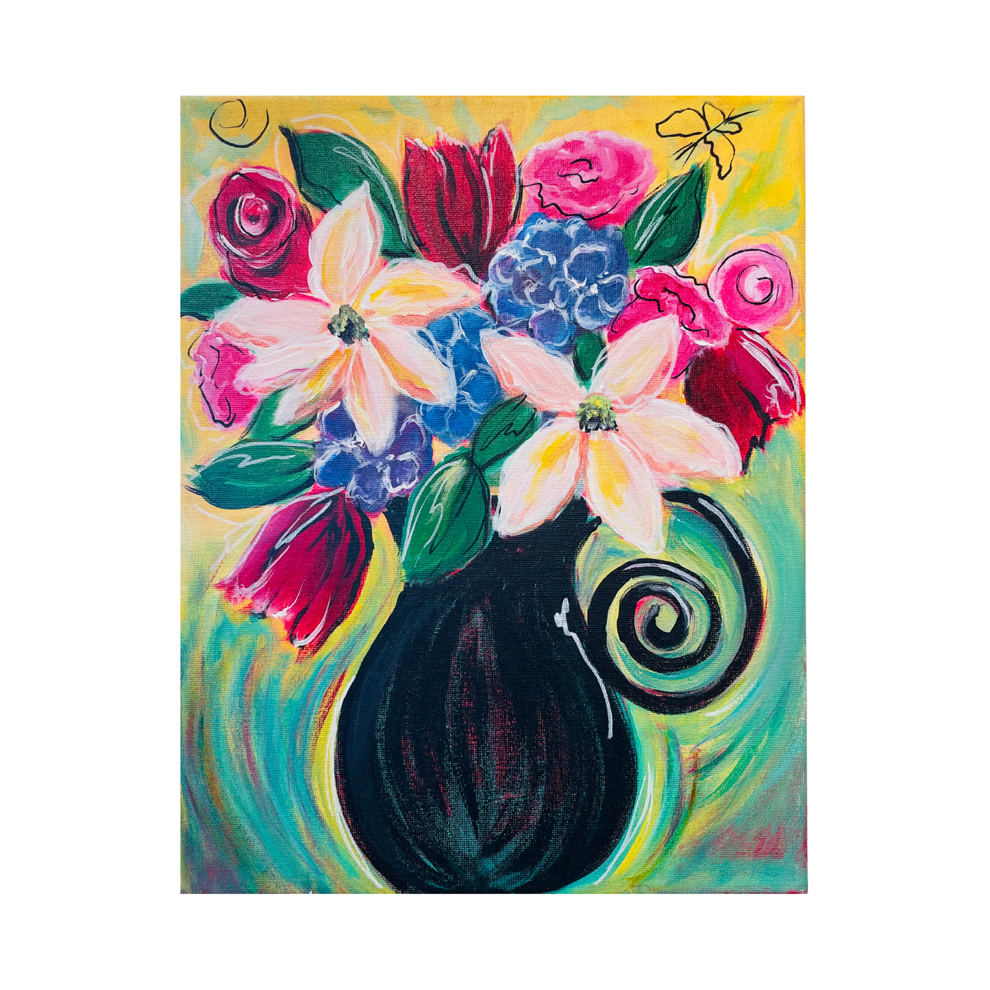 Floral Vase Live Demo Painting