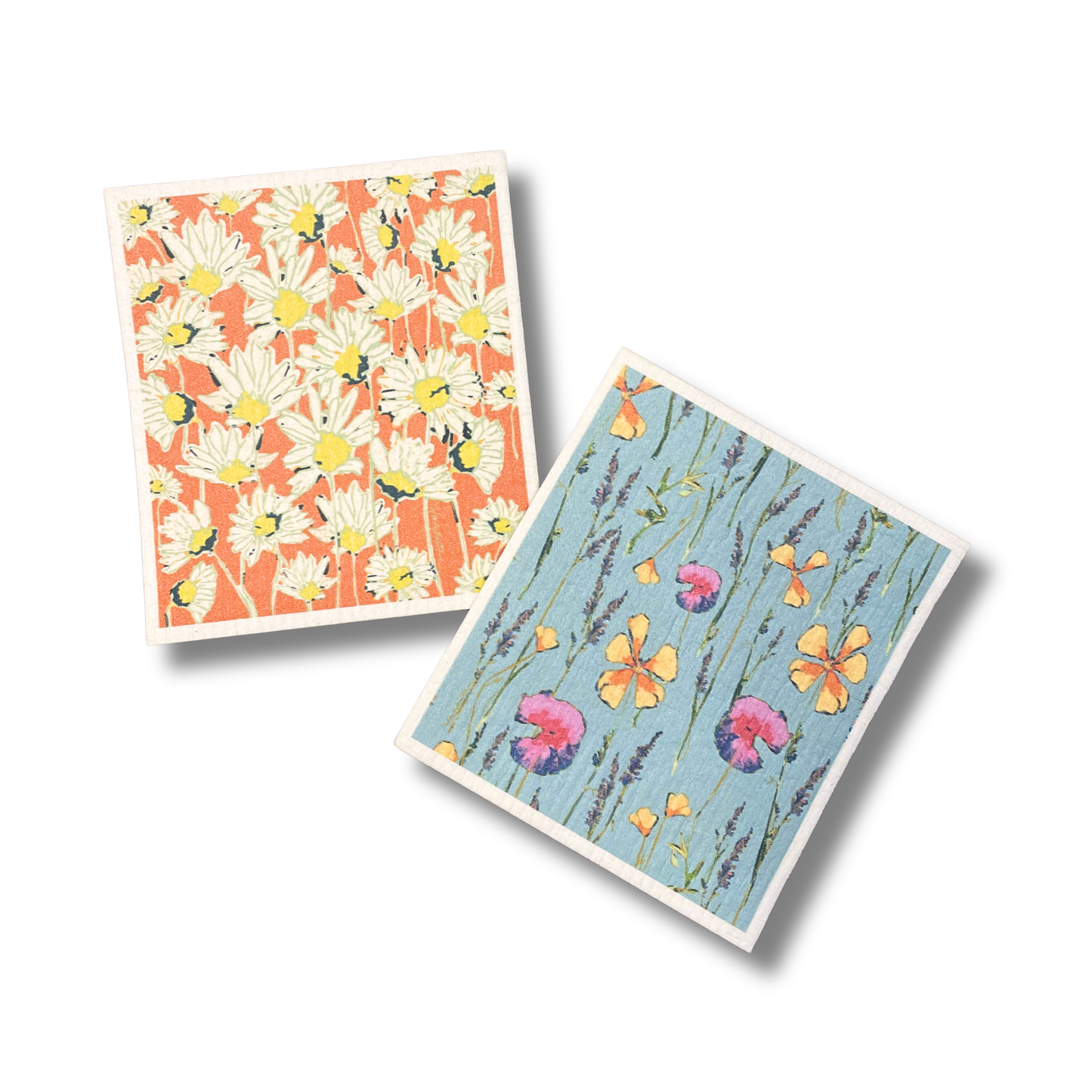 Sunset Meadow Botanical Swedish Dishcloth