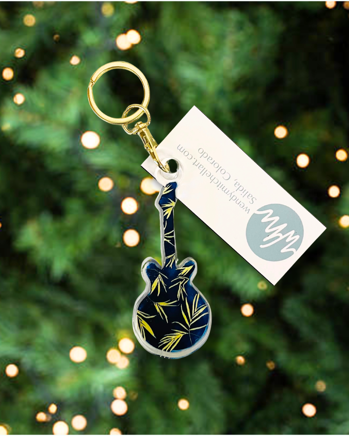 Mini Guitar Acrylic Keychain