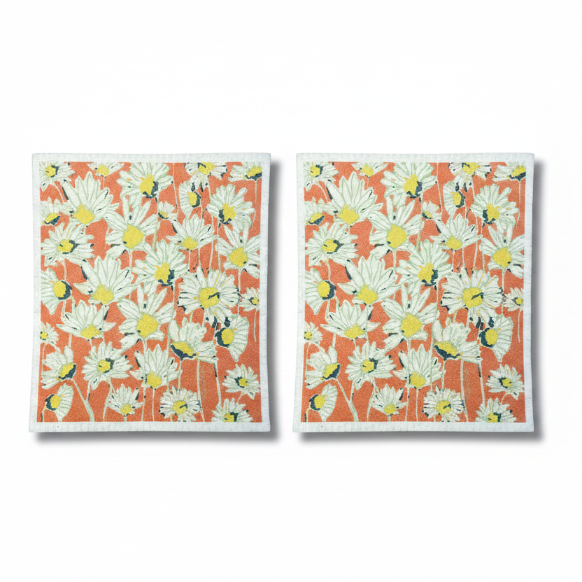 Sunset Meadow Swedish Dishcloth Duo