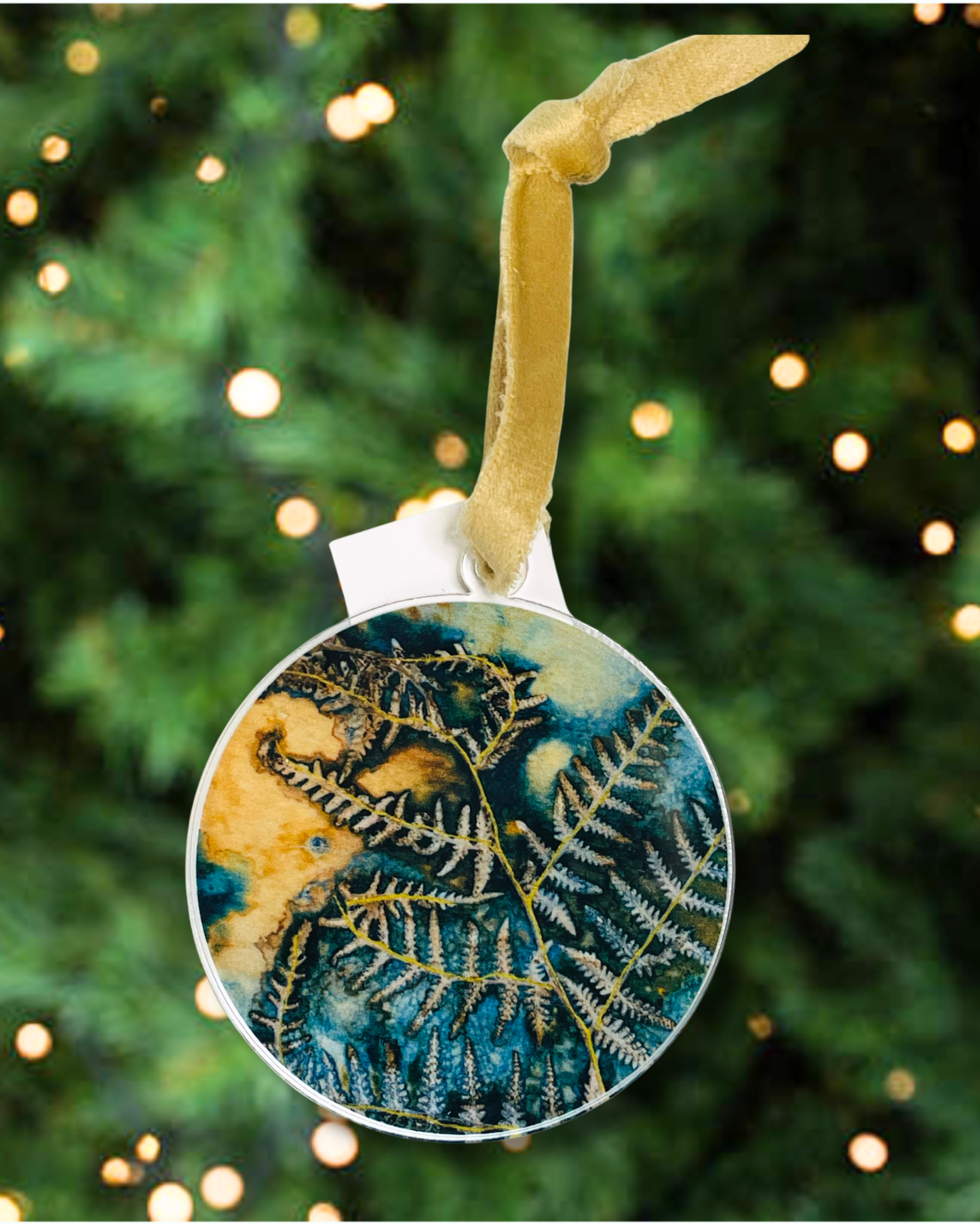 Golden Fern Acrylic Ornament