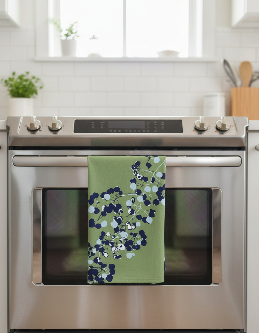 Green Aspens Botanical Flour Sack Tea Towel