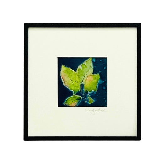 Framed mixed media cyanotype botanical. Wendy Mitchell Art, Salida CO