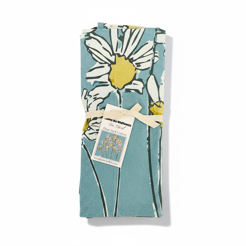 Whispering Sky Meadow Botanical Flour Sack Tea Towel
