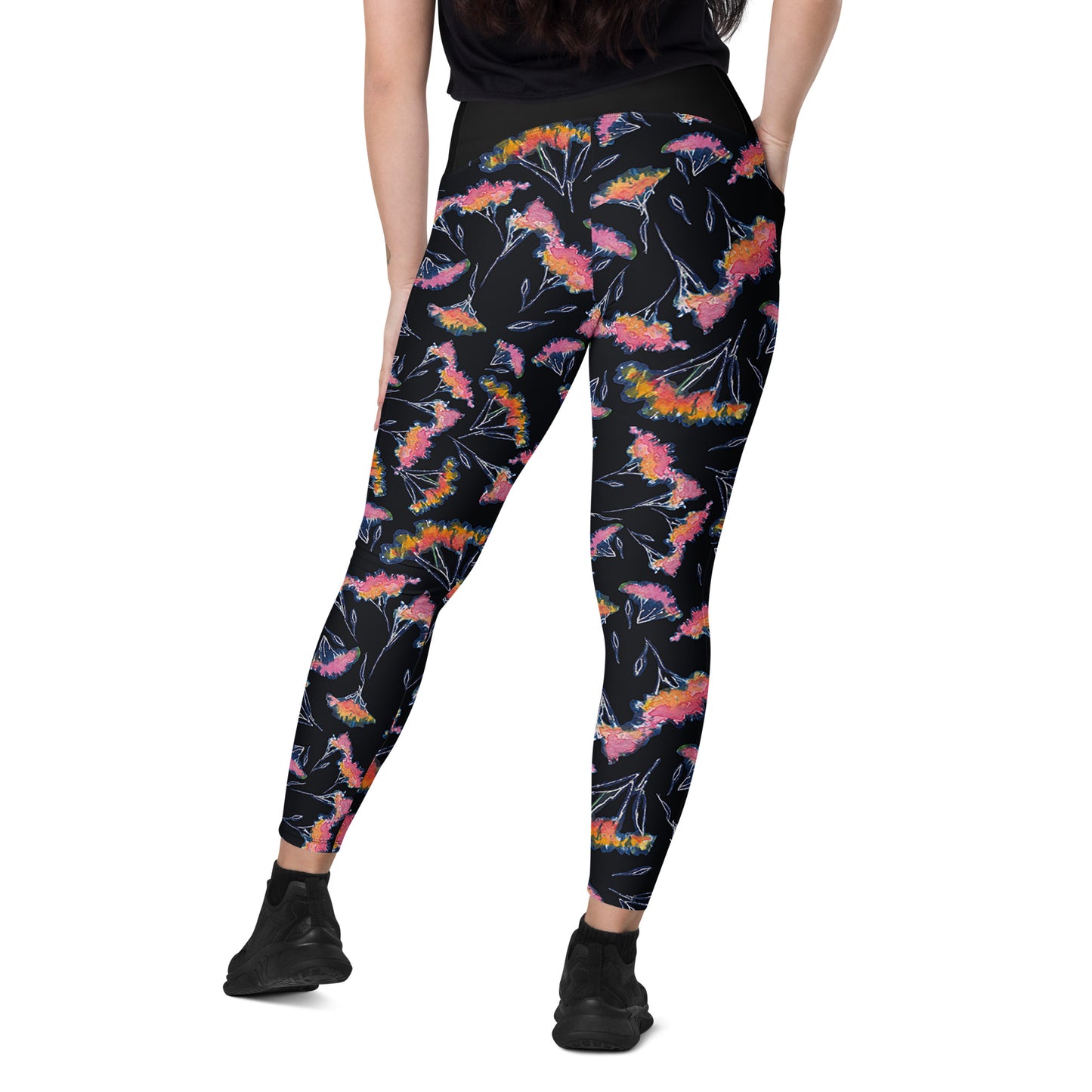 Watercolor Floral Leggings with pockets