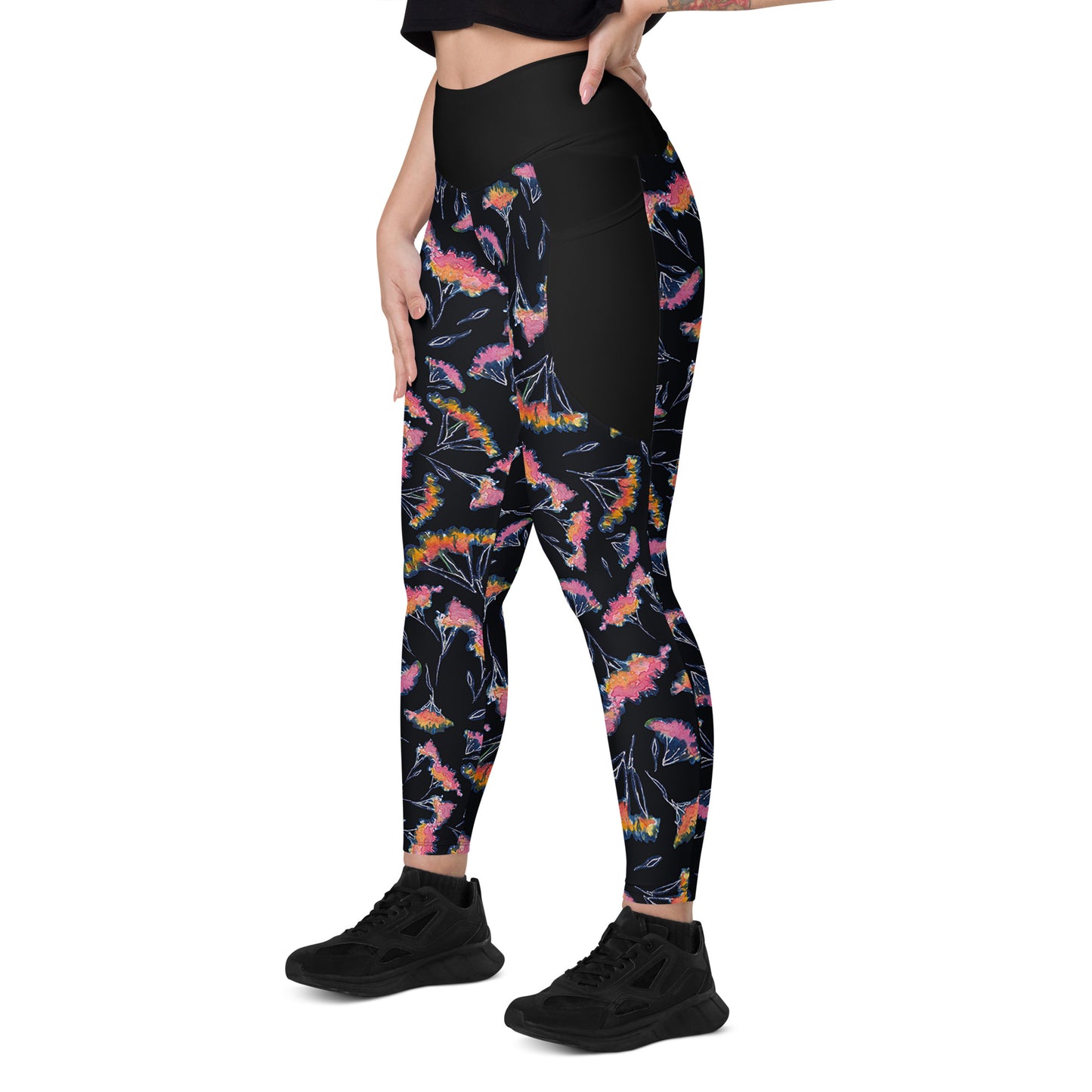 Watercolor Floral Leggings with pockets
