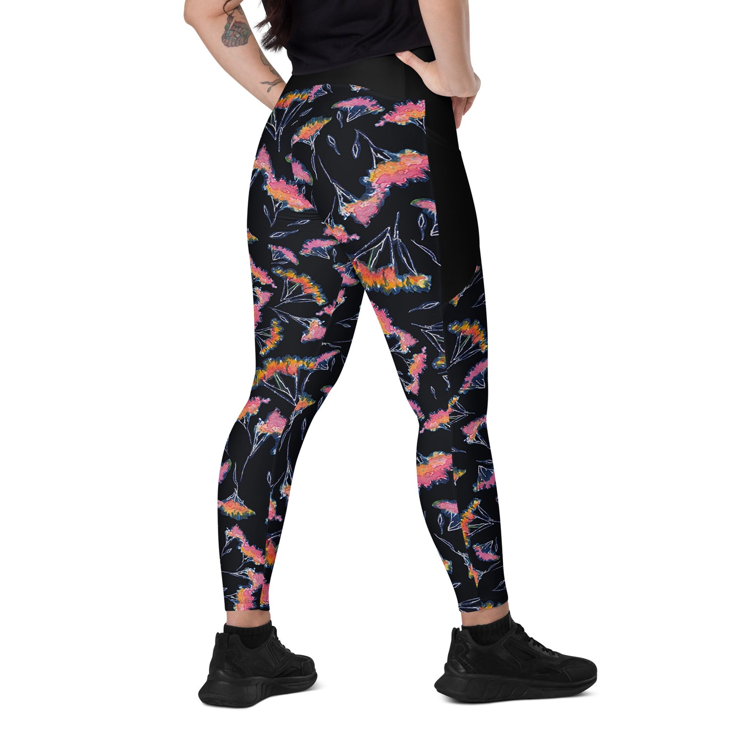 Watercolor Floral Leggings with pockets