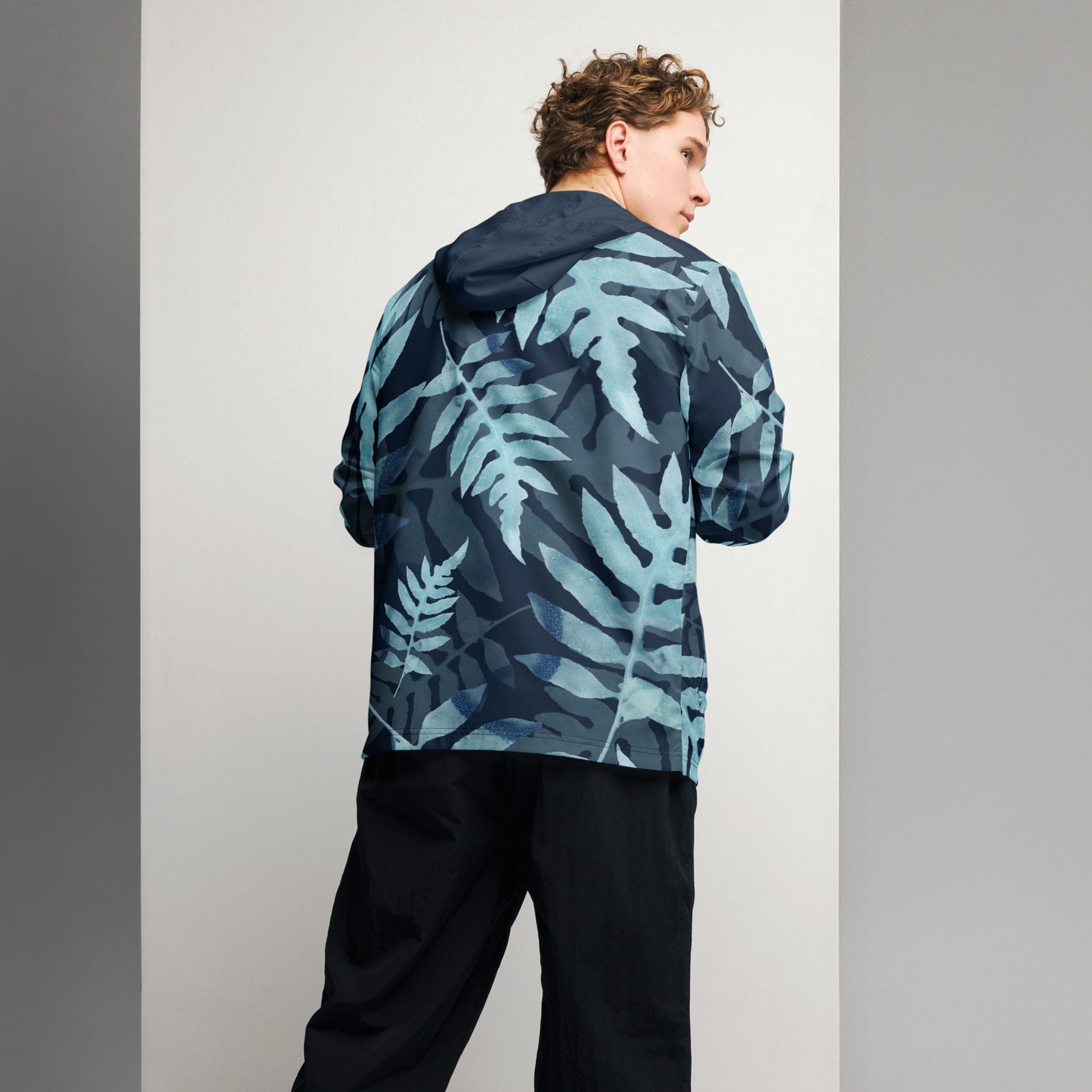 Midnight Ferns Unisex windbreaker