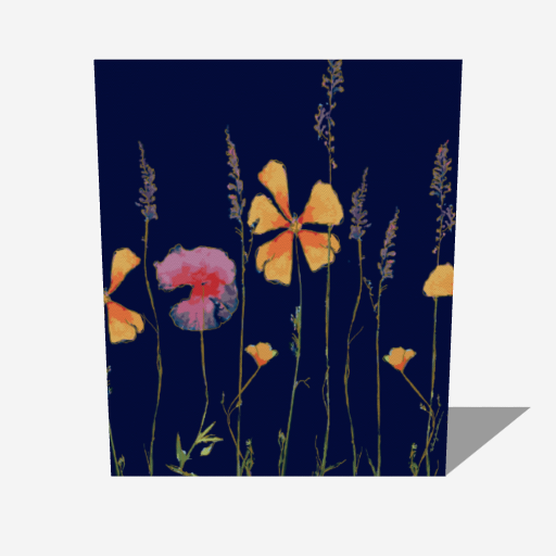Navy Wildflower Mink Touch Fleece Blanket