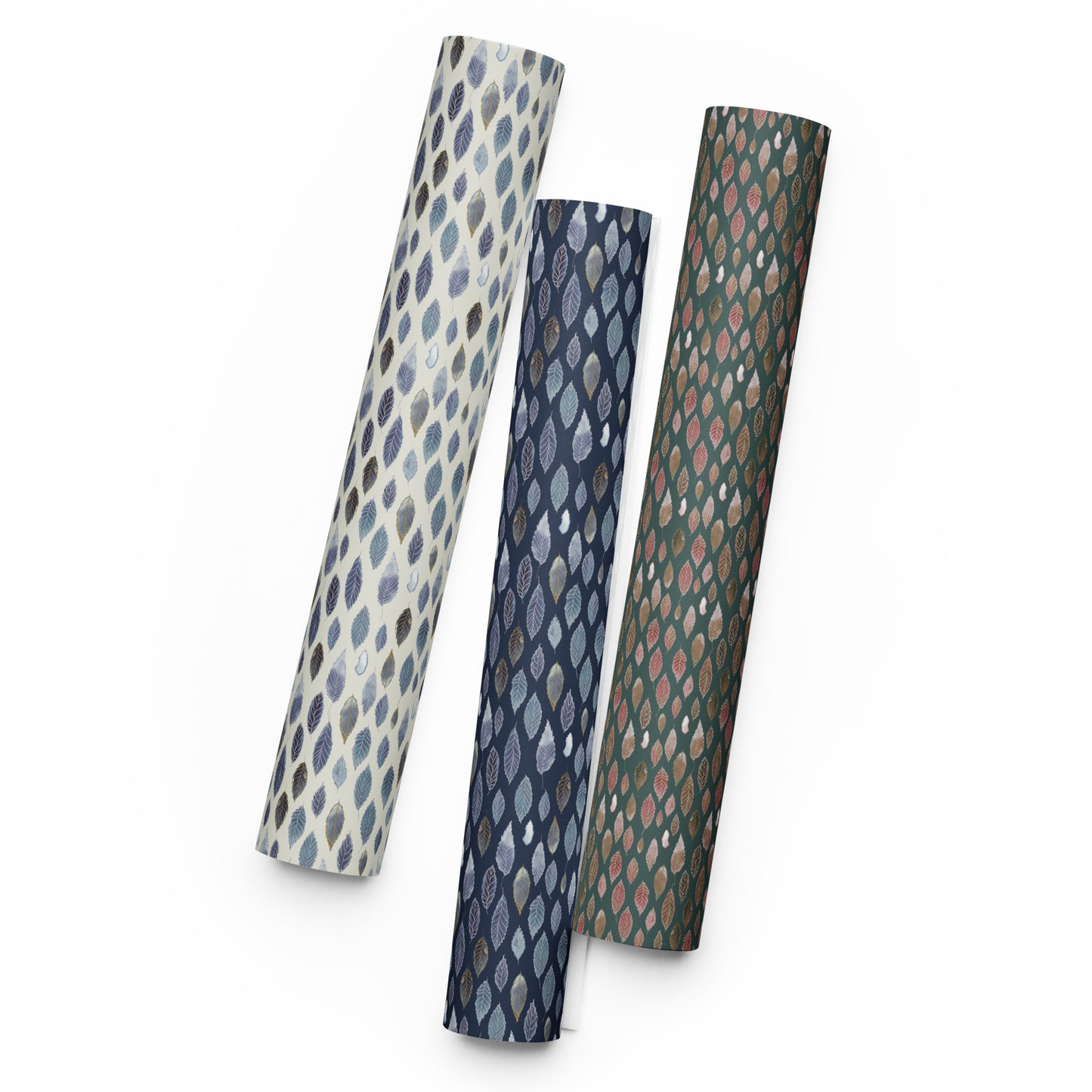 Metallic Lined Leaves Wrapping paper sheets