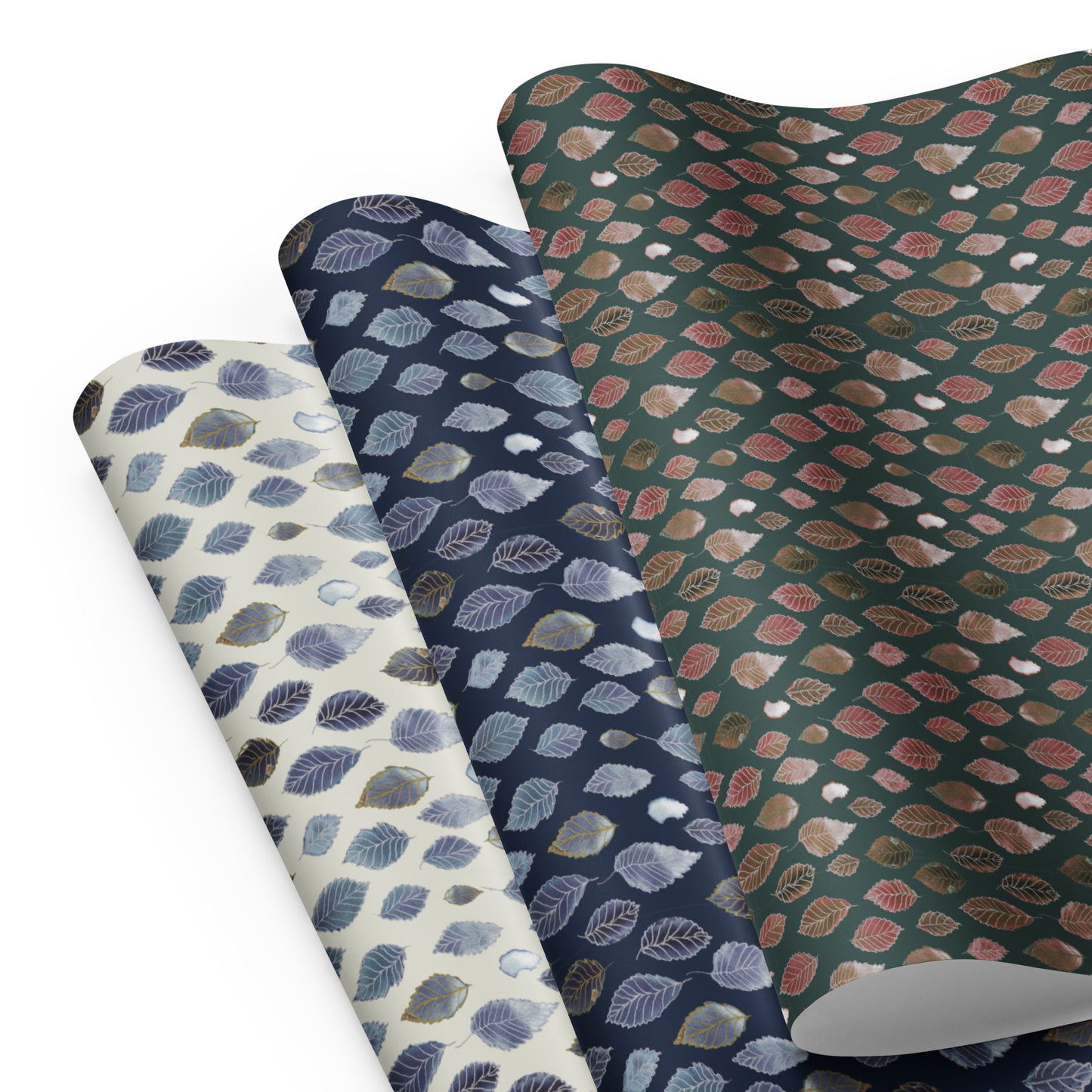 Metallic Lined Leaves Wrapping paper sheets