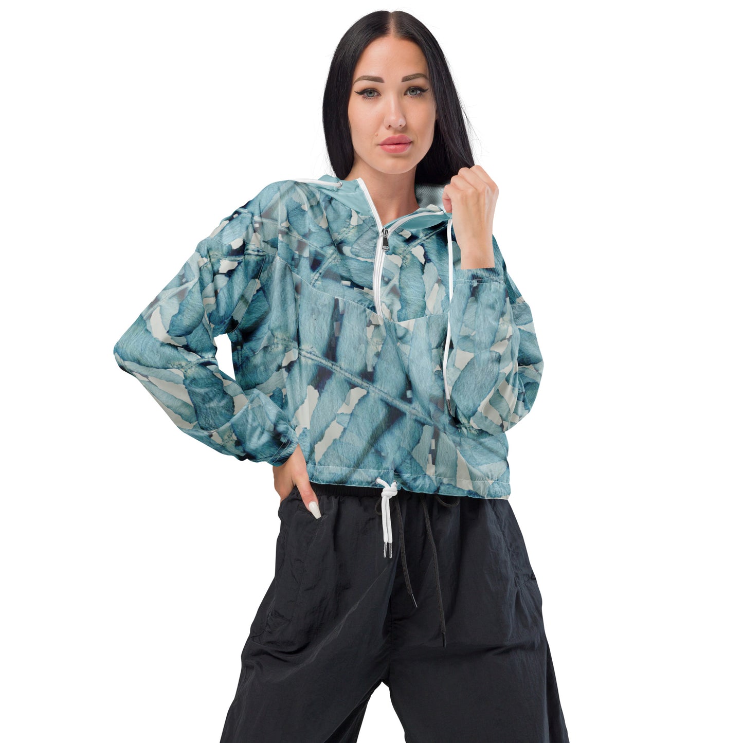 Blue Silk Women’s cropped windbreaker