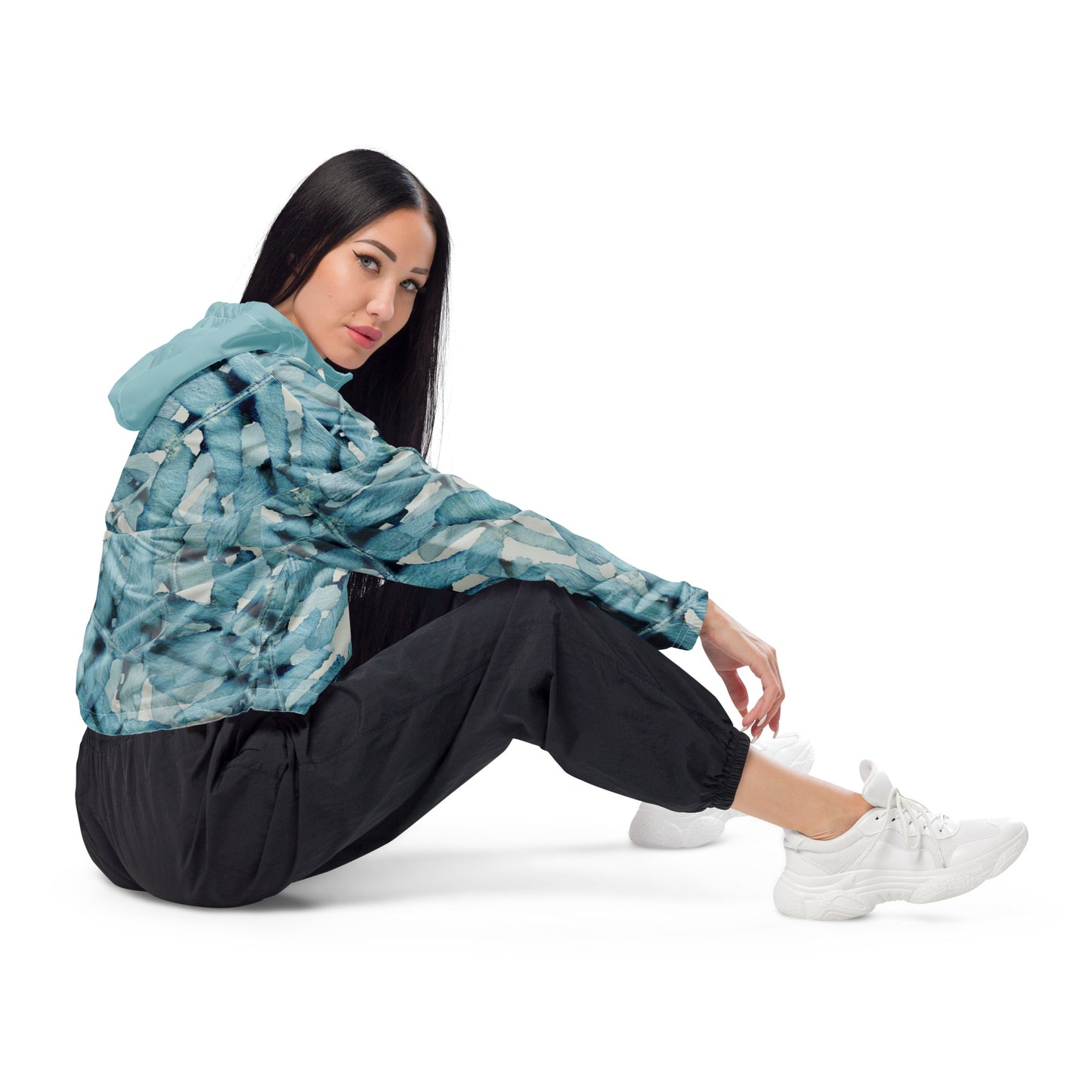 Blue Silk Women’s cropped windbreaker
