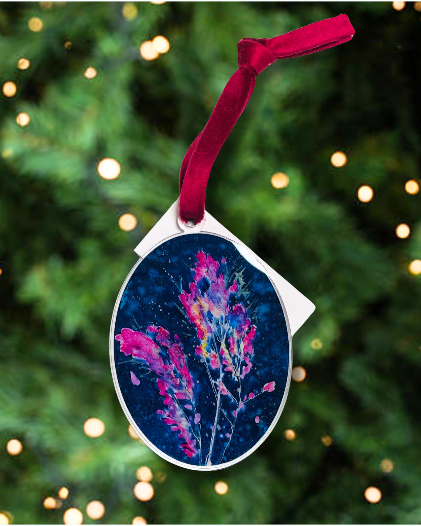 Purple Flowers Acrylic Ornament