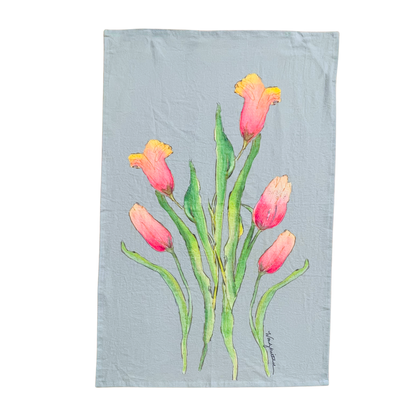 Tulip Devotion Botanical Flour Sack Tea Towel