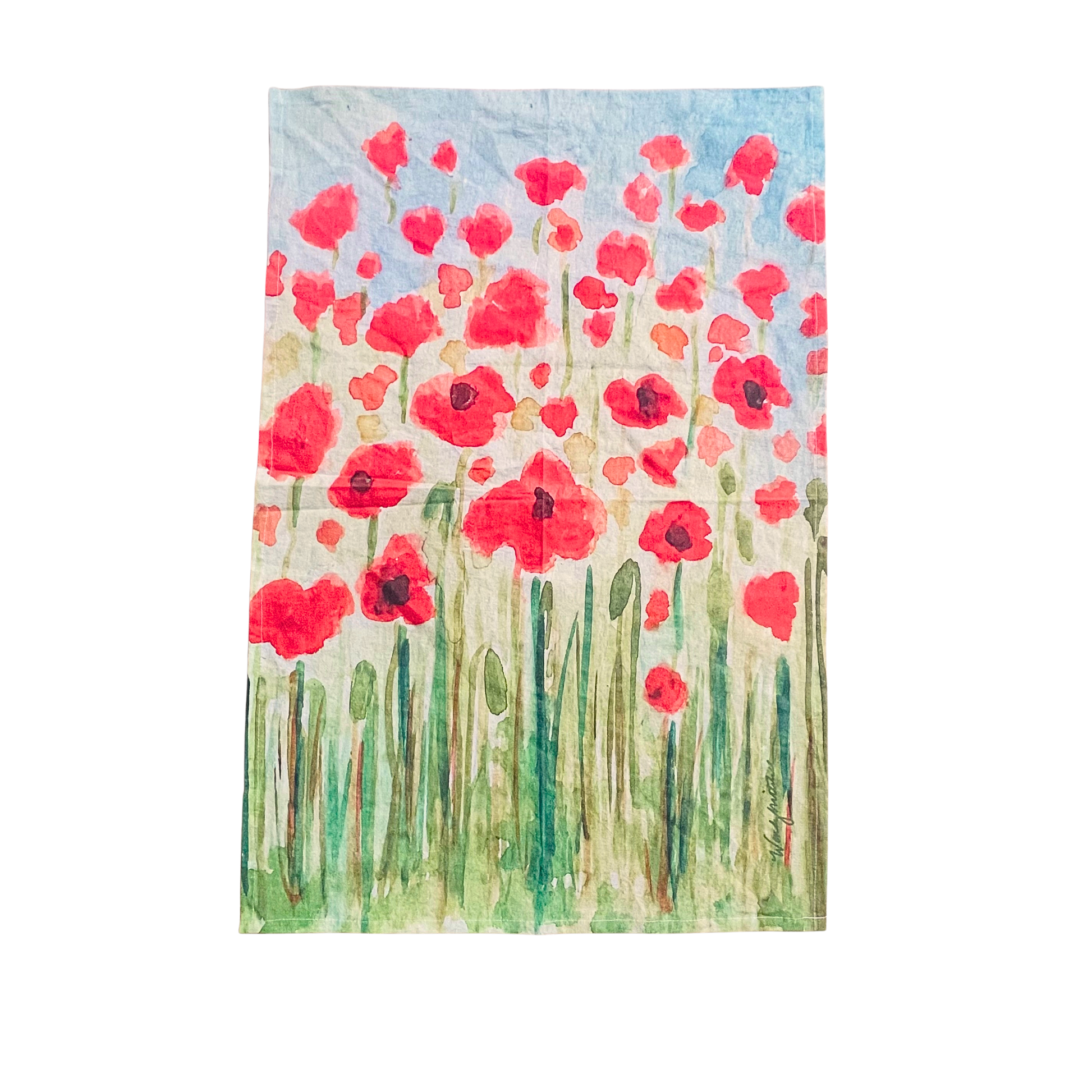 Poppy Fields Botanical Flour Sack Tea Towel