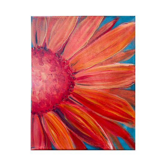 Orange Daisy Live Demo Painting