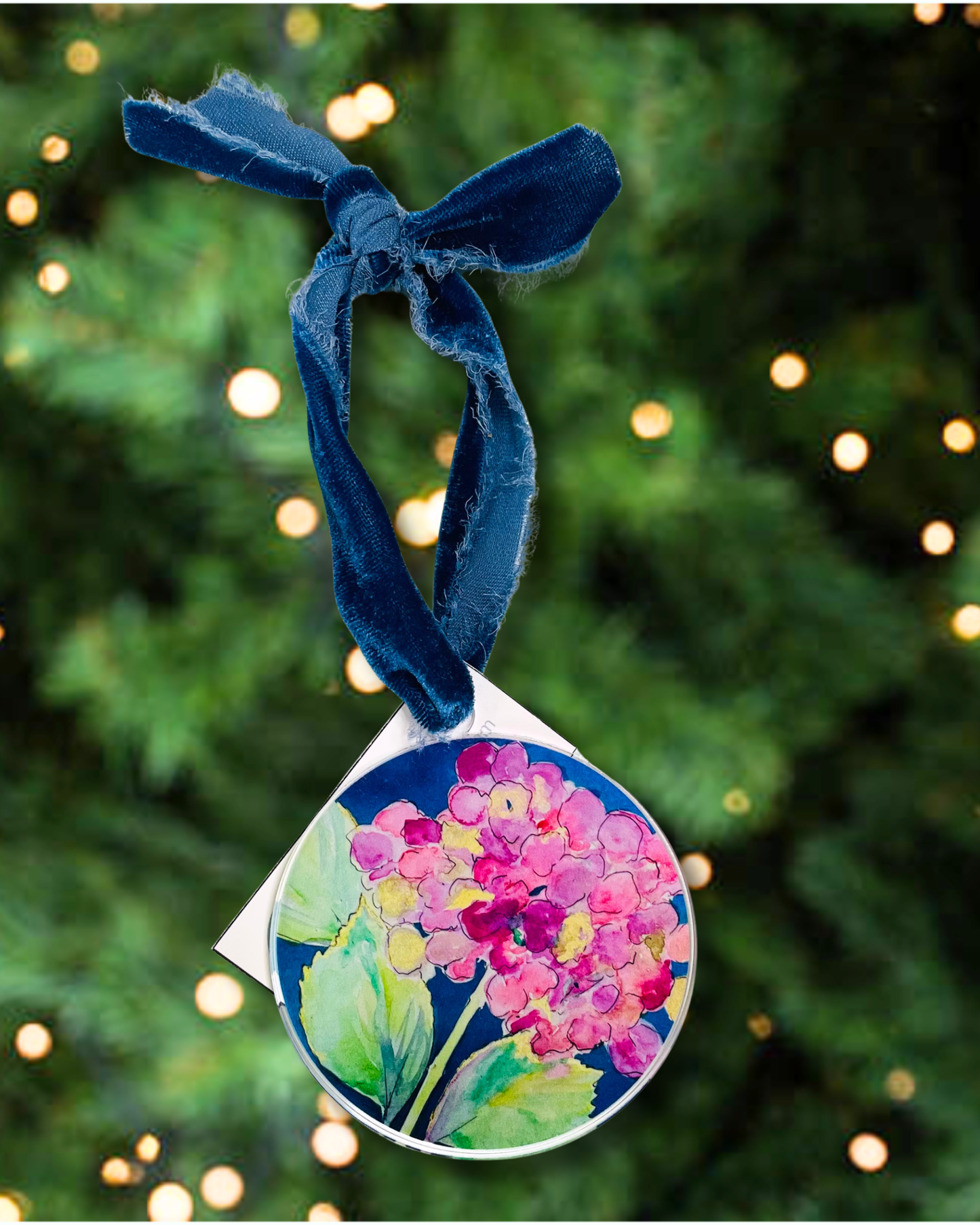 Pink Hydrangea Acrylic Ornament