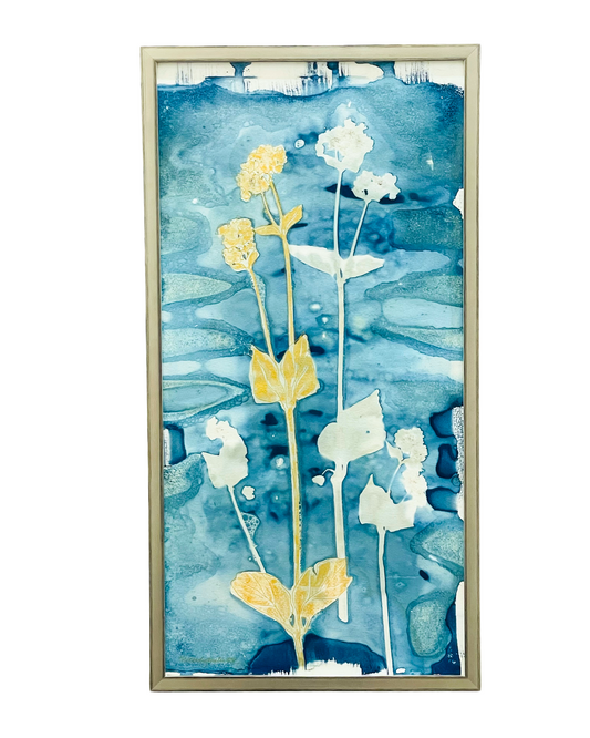 Framed original mixed media cyanotype.
Wendy Mitchell Art, Salida, CO