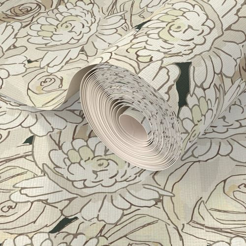 Blossoming Nuptials - Grasscloth Wallpaper