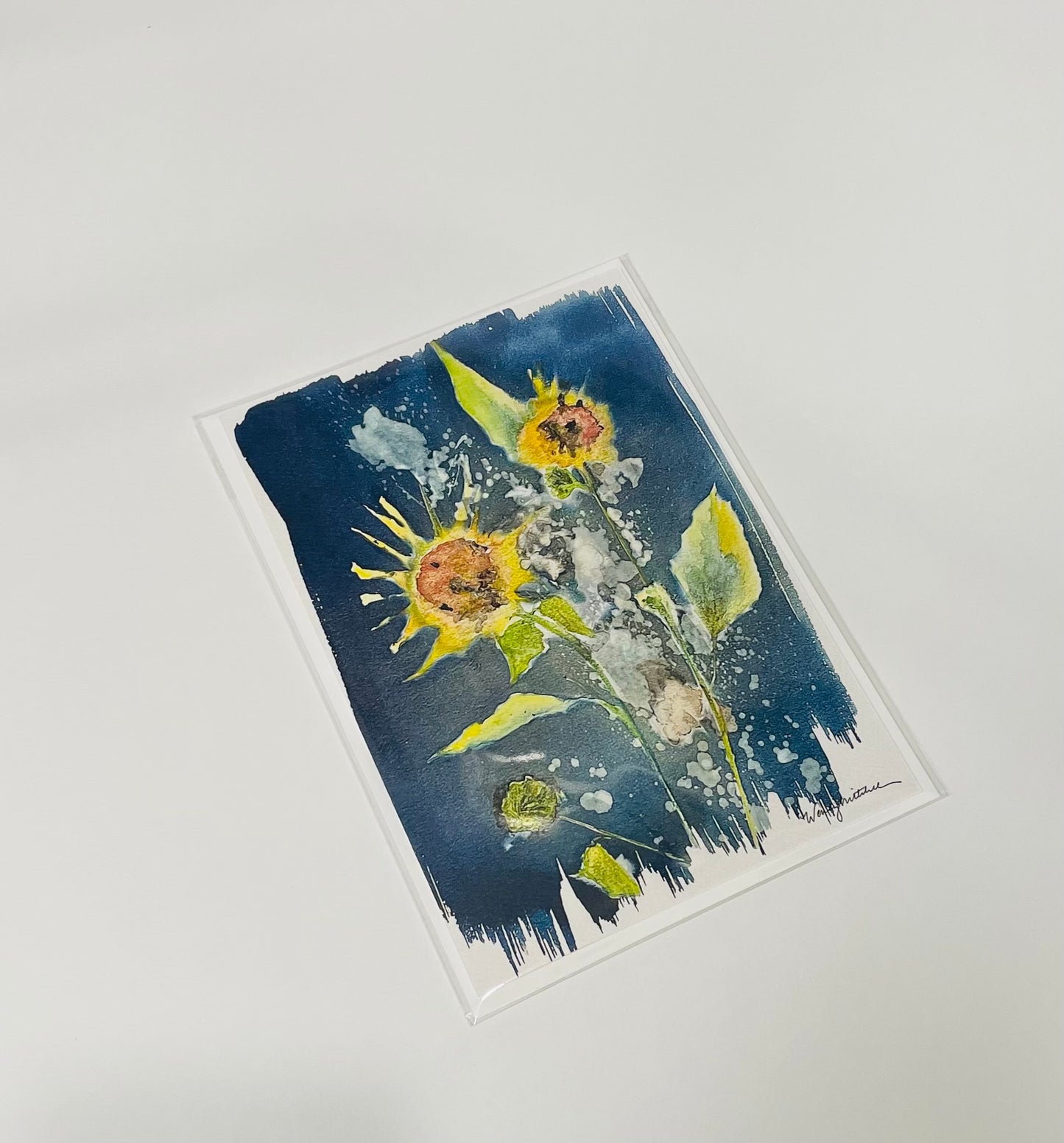 Basking in Love Sunflowers Art Card