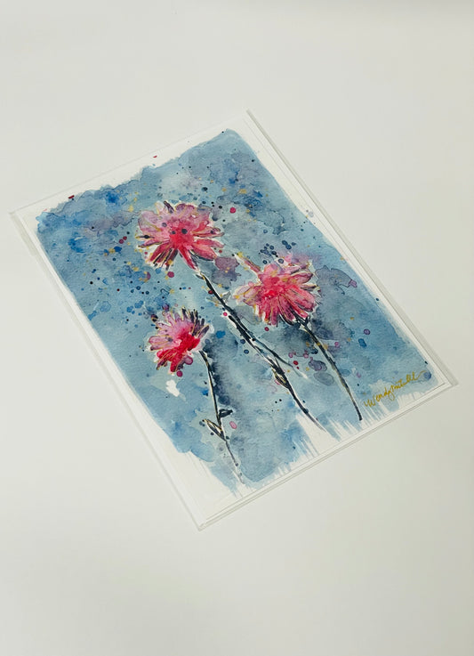 Pink Flowers Art Card