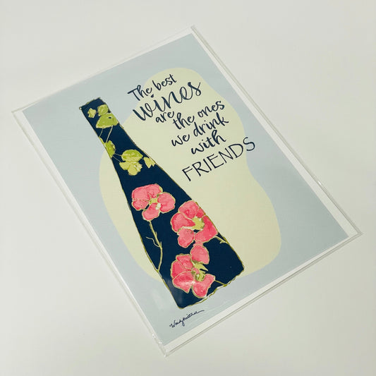 The Best Wine Art Card-Notecard-Wendy Mitchell Art-Salida, CO