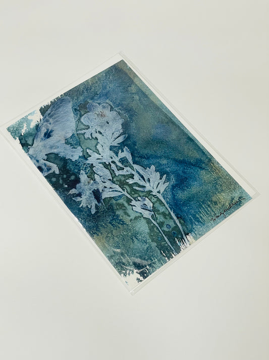 Butterfly & Tundra Rose Art Card