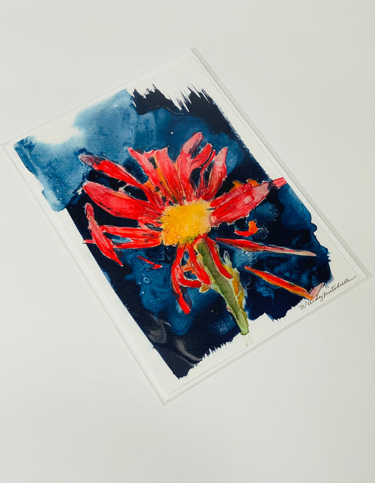 Red Daisy Art Card