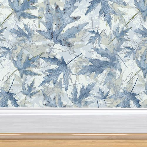 Silver Maples - non pasted traditional pebble wallpaper