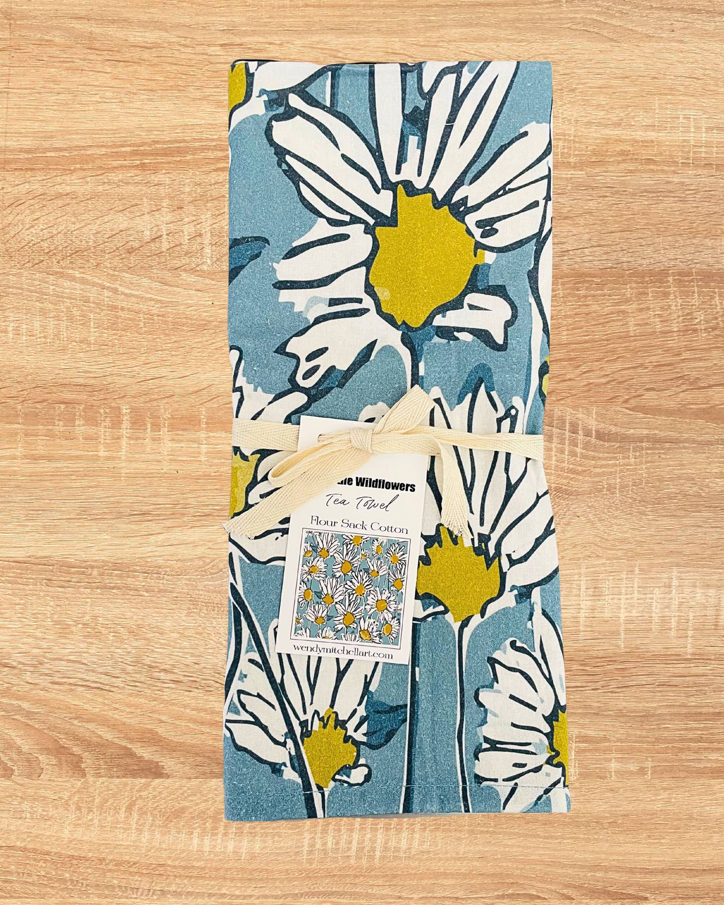 Morning Meadow Flour Sack Tea Towel-flour sack tea towel-Wendy Mitchell Art