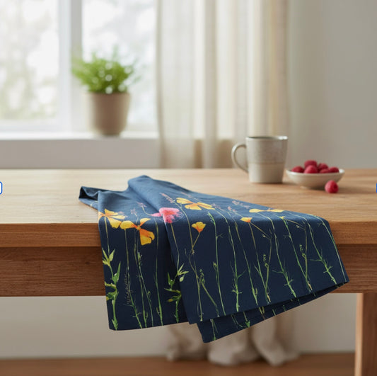 Wildflowers Botanical Flour Sack Tea Towel