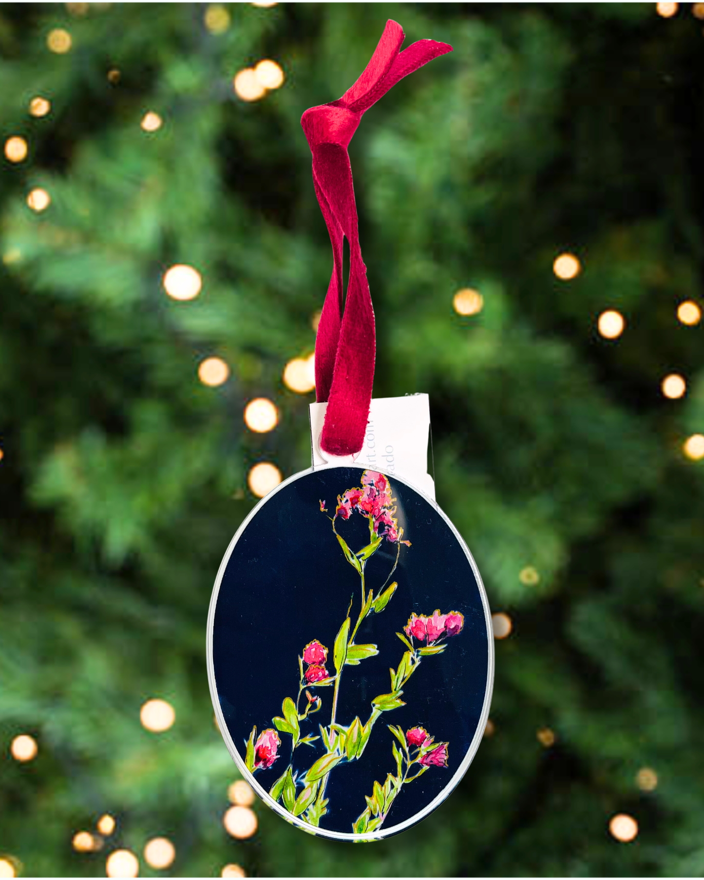 Pink Wildflowers Acrylic Ornament