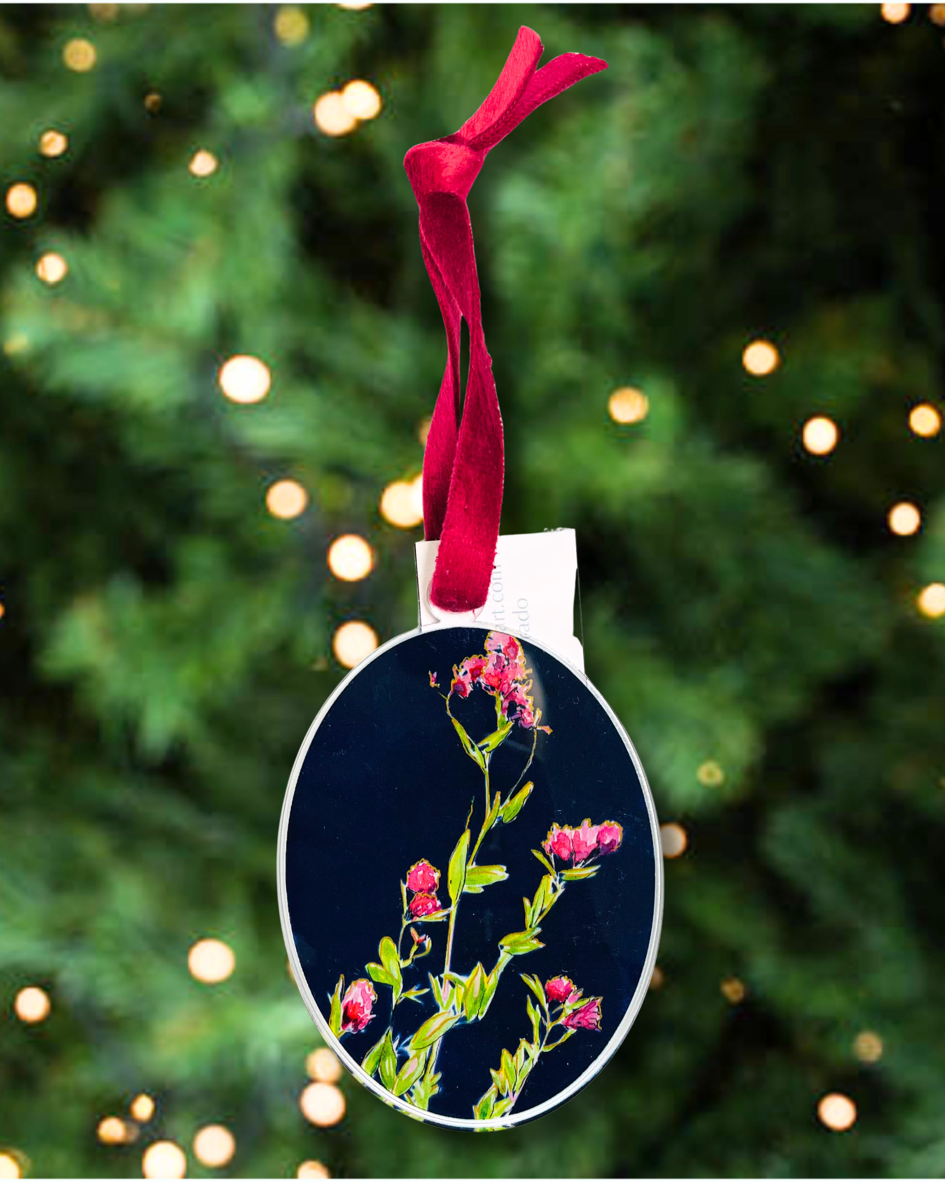 Pink Wildflowers Acrylic Ornament