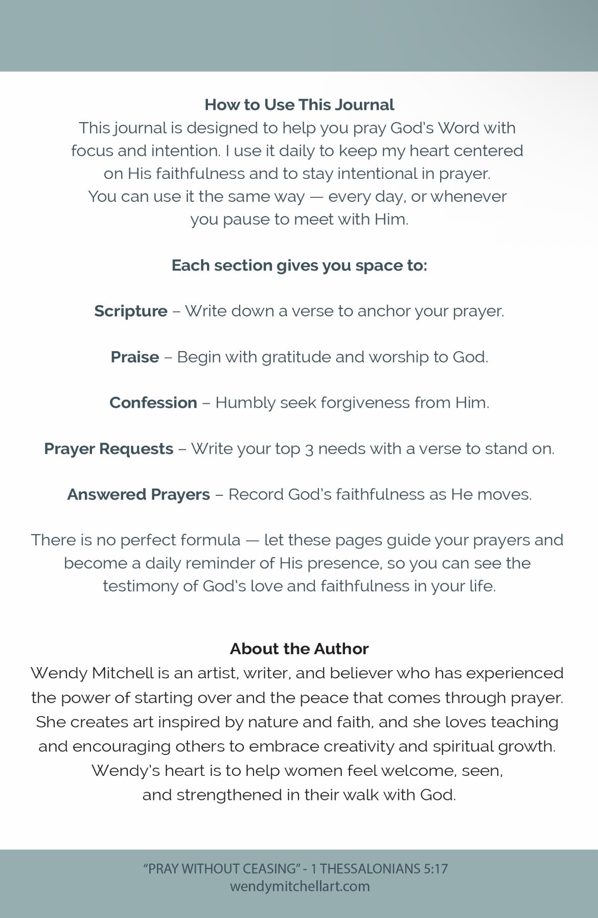 Prayer Journal-Notebook-Wendy Mitchell Art