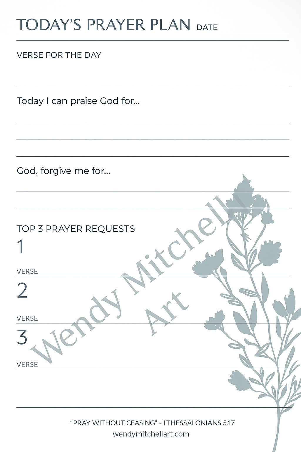 Prayer Journal-Notebook-Wendy Mitchell Art