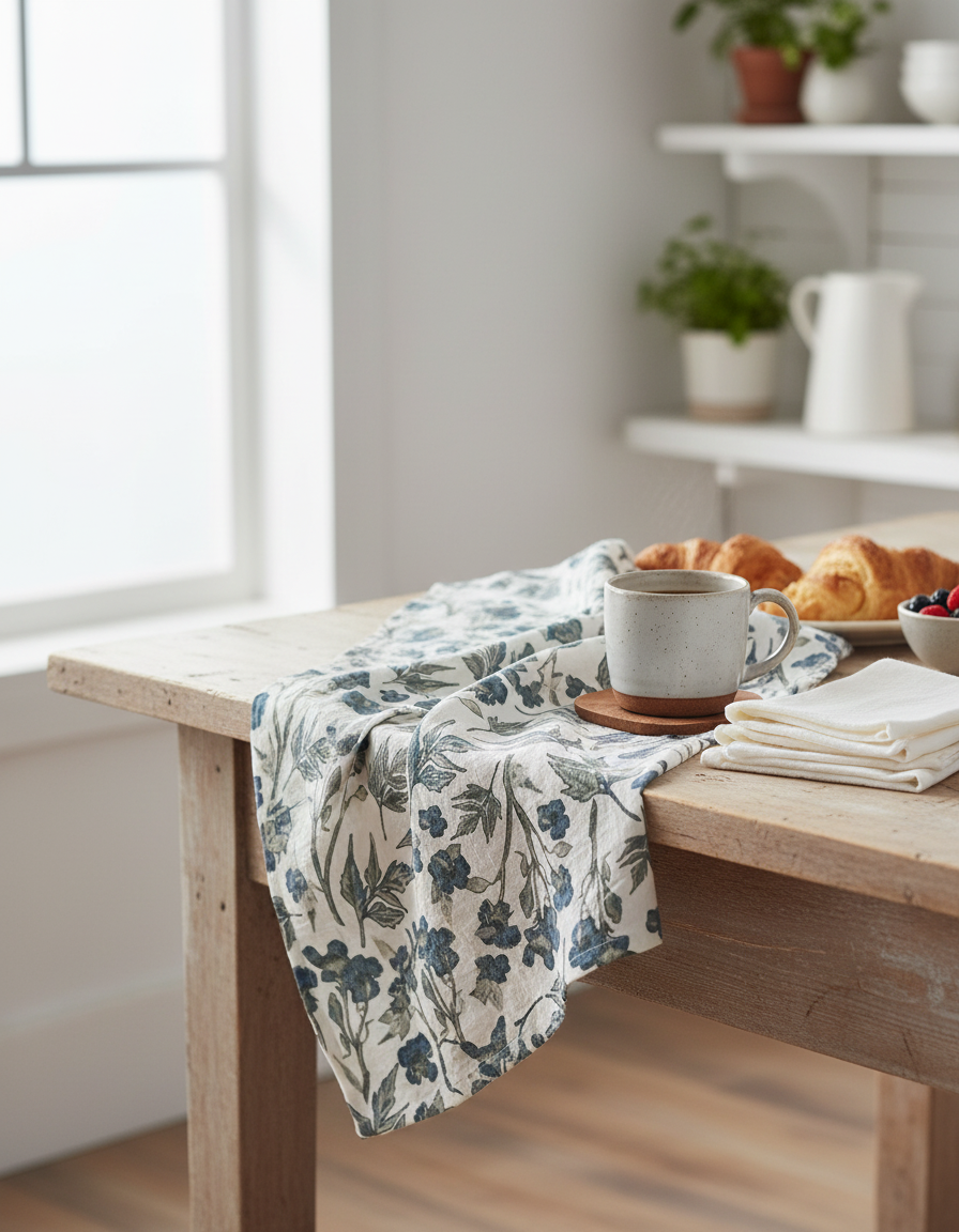 Spring's Enduring Touch Botanical Flour Sack Tea Towel