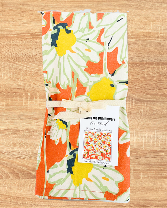 Sunset Meadow Flour Sack Tea Towel-tea towel-Wendy Mitchell Art