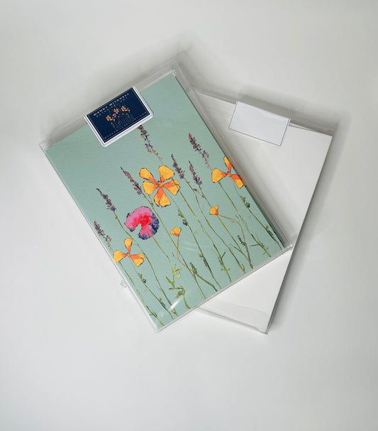 Teal Wildflower Notecard Set-Notecard Set-Wendy Mitchell Art