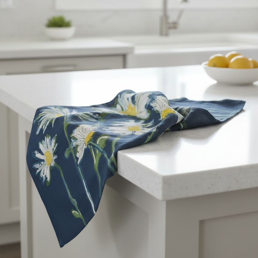 Twilight Meadow Botanical Flour Sack Tea Towel