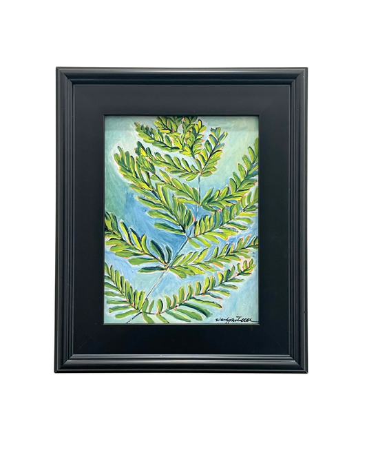 Framed acrylic fern botanical. Wendy Mitchell Art, Salida CO