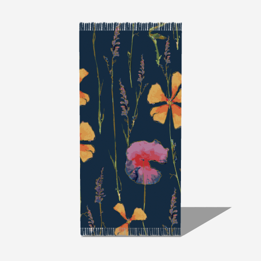 Boho cloth. Surface pattern design cyanotype botanical. Wendy Mitchell Art, Salida CO