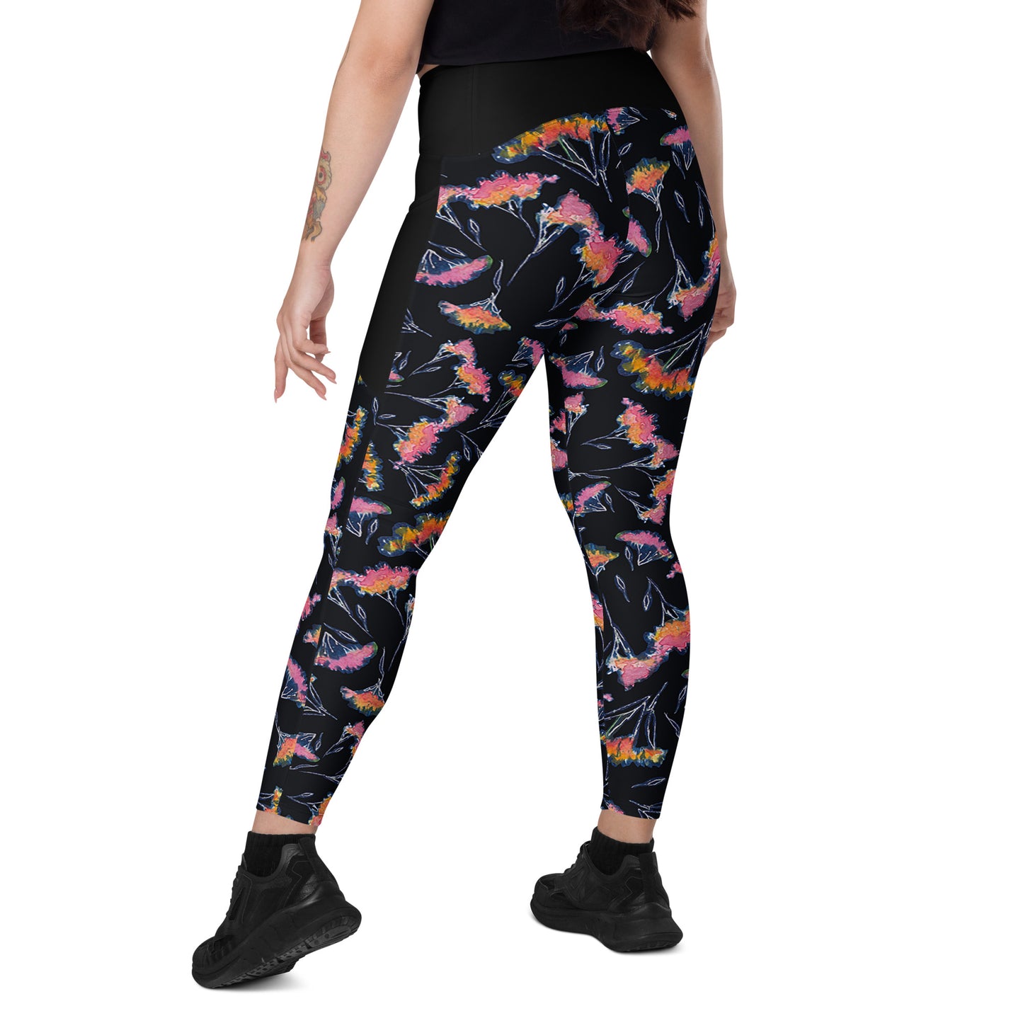 Watercolor Floral Leggings with pockets