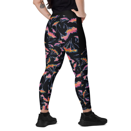 Watercolor Floral Leggings with pockets