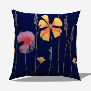 Wildflowers Garden Faux Linen Pillow Cover