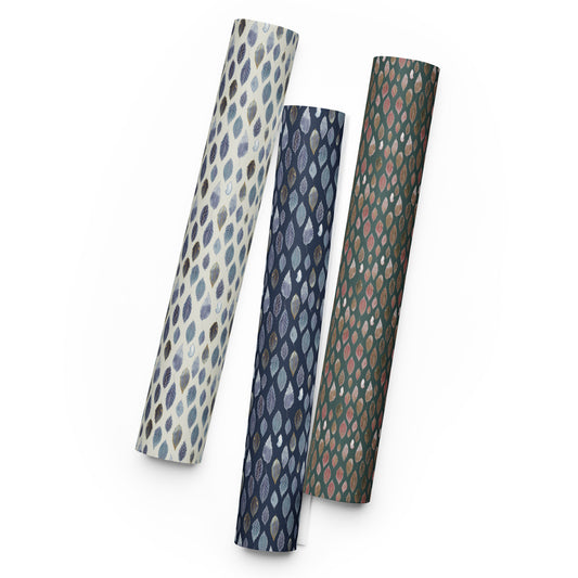 Metallic Lined Leaves Wrapping paper sheets