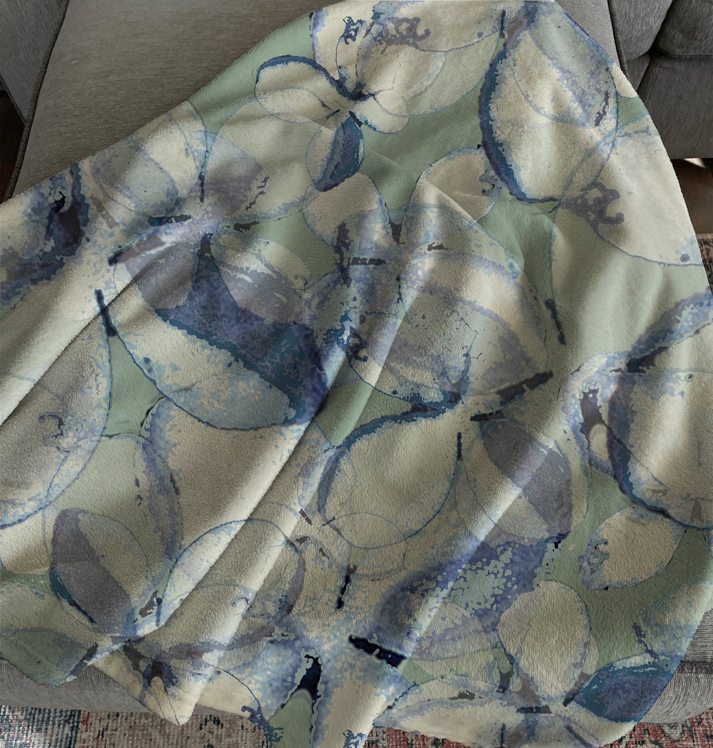 Mink Touch Fleece Blanket - Fete De La Chateau (Soft Green)