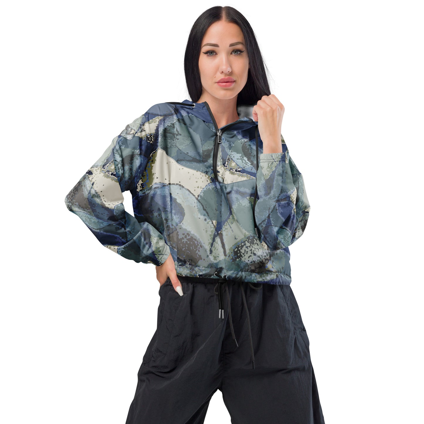 Lavender Hydrangeas Women’s cropped windbreaker